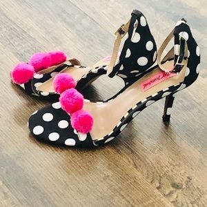 Betsey Johnson high heeled sandals.